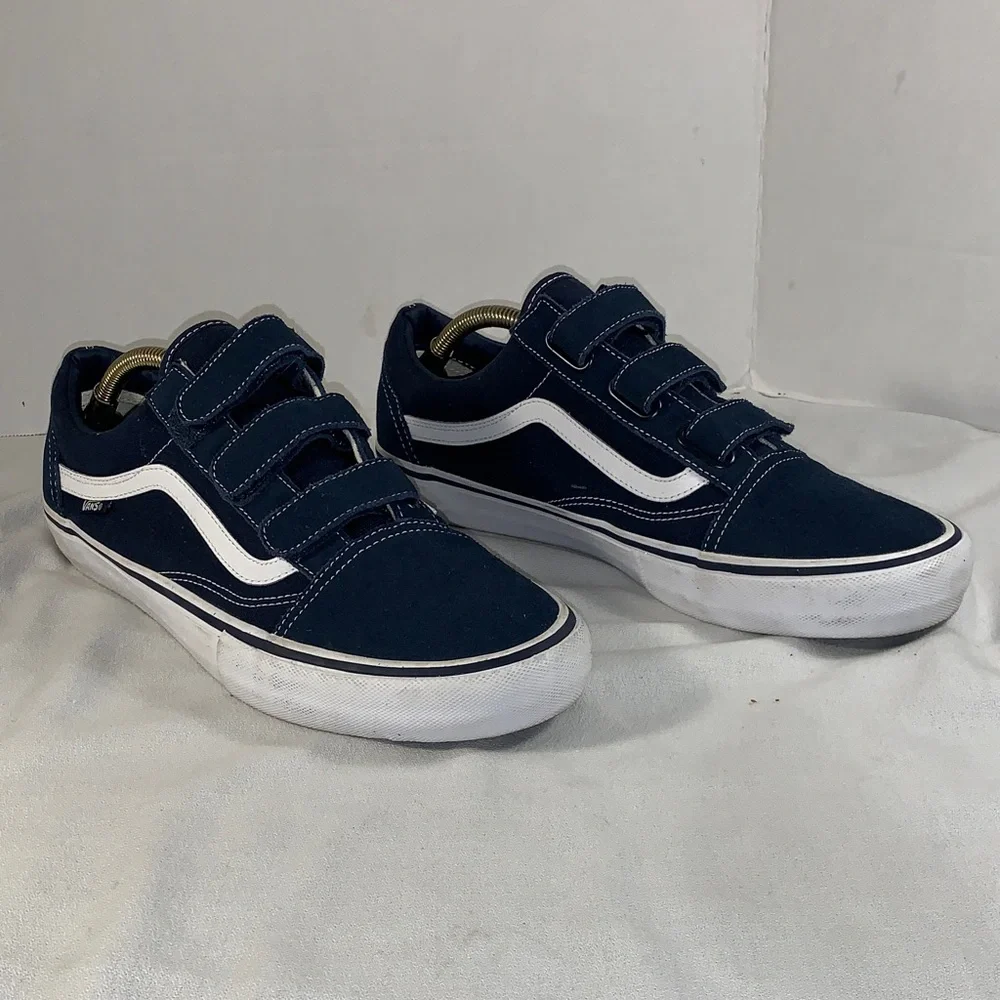 Vans Men’s Old Skool Velcro Navy/White Sneakers